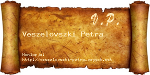 Veszelovszki Petra névjegykártya